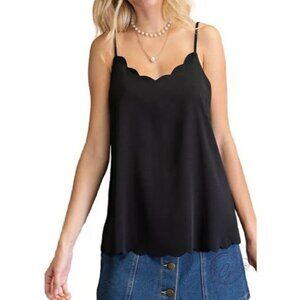 Kari Lyn Black Scalloped Sleeveless little black Dress XL LBD sext casual